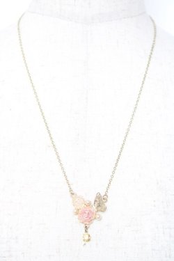 画像2: axes femme / ローズ×バタフライネックレス  ゴールド Y-26-01-09-006-AX-AC-SZ-ZY