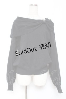 画像1: axes femme / ドレープリボンニット M 黒 Y-26-01-09-056-AX-TO-SZ-ZY