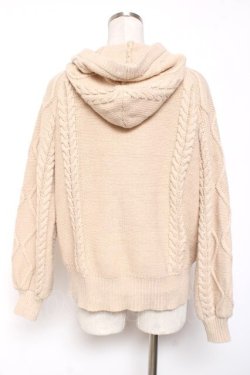 画像2: axes femme / ケーブル編みニットパーカー M 生成り Y-26-01-09-057-AX-TO-SZ-ZY