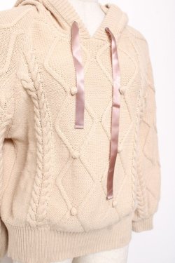 画像3: axes femme / ケーブル編みニットパーカー M 生成り Y-26-01-09-057-AX-TO-SZ-ZY