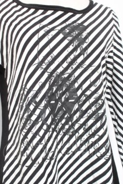 画像3: ALGONQUINS / ぬいぐるみptボーダーカットソー F 白×黒 Y-26-01-09-065-AL-TO-SZ-ZY