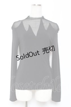 画像1: PUNK RAVE / メッシュ切替ハイネックトップス M-L ブラック Y-26-01-09-066-PU-TO-SZ-ZY