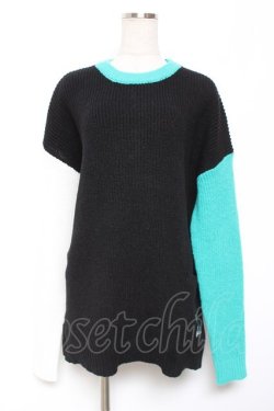 画像1: NieR Clothing / シエル配色ニット F 黒 Y-26-01-09-070-PU-TO-SZ-ZY