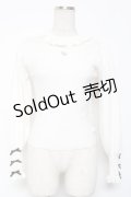 evelyn / 袖リボンリブニット  白 Y-26-01-09-071-LO-TO-SZ-ZY