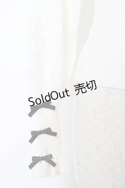 画像3: evelyn / 袖リボンリブニット  白 Y-26-01-09-071-LO-TO-SZ-ZY