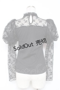 画像2: evelyn / ロゴ刺繍リブトップス  黒 Y-26-01-09-073-LO-TO-SZ-ZY