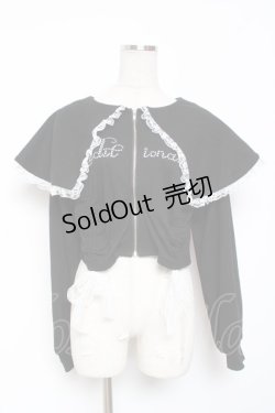 画像1: Ank Rouge / キラキラロゴドロストミニパーカー M 黒 Y-26-01-09-074-CA-TO-SZ-ZS