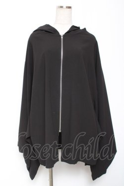 画像1: Deorart / ジョーゼット・ジップアップ パーカートッパー M 黒 Y-26-01-09-076-PU-TO-SZ-ZY