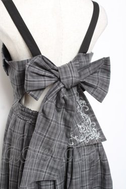 画像3: axes femme / バックリボンチェック柄ジャンスカ F グレー Y-26-01-09-084-AX-OP-SZ-ZY