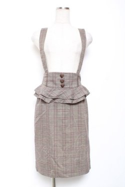 画像1: Secret Honey / チェックタイトスカート  ブラウン Y-26-01-09-088-CA-SK-AS-ZY