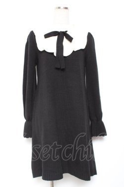 画像1: axes femme / ヨーク切替ニットワンピース F 黒 Y-26-01-09-092-AX-OP-SZ-ZY