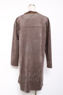 画像2: axes femme / ノーカラーロングコート M 茶 Y-26-01-09-095-AX-JA-SZ-ZY