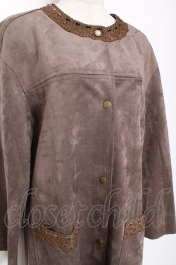 画像3: axes femme / ノーカラーロングコート M 茶 Y-26-01-09-095-AX-JA-SZ-ZY