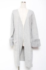 画像1: axes femme / ファー袖ロングニットカーデ M グレー Y-26-01-09-100-AX-TO-AS-ZT074 (1)