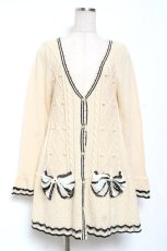 画像1: axes femme / シフォンリボンロングカーディガン M 生成り Y-26-01-09-101-AX-TO-SZ-ZT529 (1)