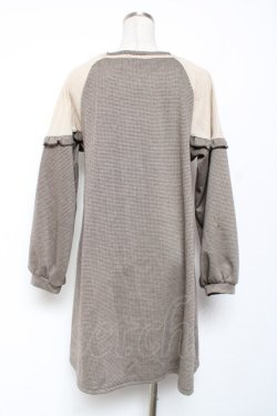 画像2: axes femme / ヨーク切替千鳥柄カットチュニ M 茶 Y-26-01-09-102-AX-OP-SZ-ZY