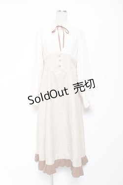 画像1: axes femme / ハイウエストドッキングワンピース F ベージュ Y-26-01-09-104-AX-OP-SZ-ZY