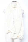 axes femme / ファーBIGリボンマフラー  オフ白 Y-26-01-09-013-AX-AC-SZ-ZY
