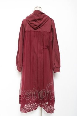 画像2: axes femme POETIQUE / チュールパーカーワンピース M ワイン Y-26-01-09-105-AX-OP-SZ-ZY