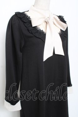 画像3: axes femme / ボウタイAラインカットワンピース M 黒 Y-26-01-09-106-AX-OP-SZ-ZY