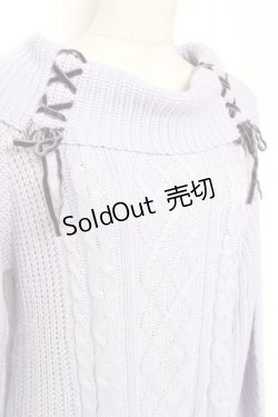 画像3: axes femme / Ｗ編み上げニットチュニック F ラベンダー Y-26-01-09-112-AX-OP-SZ-ZY