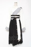 IRO+IRO / 配色×変形アシンメトリーモードシャツワンピース M 白×黒 Y-26-01-09-114-LO-OP-SZ-ZY