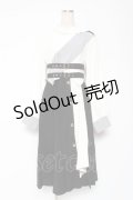 IRO+IRO / 配色×変形アシンメトリーモードシャツワンピース M 白×黒 Y-26-01-09-114-LO-OP-SZ-ZY