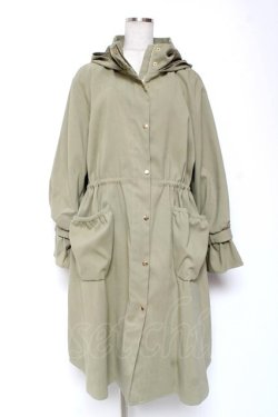 画像1: axes femme / バックプリーツロングモッズ M グリーン Y-26-01-09-119-AX-CO-SZ-ZY