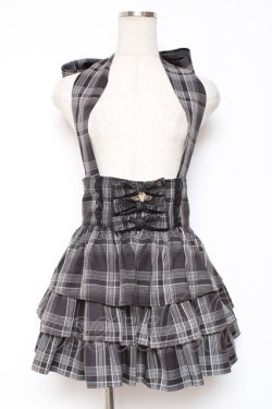 画像1: Ank Rouge / ホルターネックティアードスカパン  黒チェック Y-26-01-09-122-CA-PA-SZ-ZY