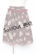 axes femme / フラワーモチーフスカート  ワイン Y-26-01-09-124-AX-SK-SZ-ZY