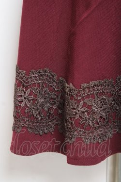 画像4: axes femme / スカラップレースフレアスカート  ワイン Y-26-01-09-126-AX-SK-SZ-ZY