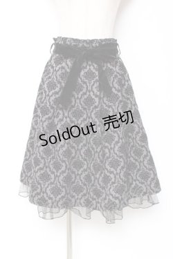 画像1: axes femme / 格子柄フロッキーptスカート M 黒 Y-26-01-09-128-AX-SK-SZ-ZS