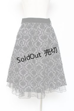 画像2: axes femme / 格子柄フロッキーptスカート M 黒 Y-26-01-09-128-AX-SK-SZ-ZS