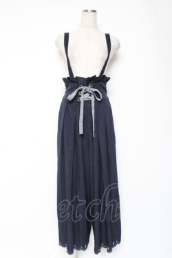 画像1: axes femme POETIQUE / トランプ刺繍サス付パンツ M 紺 Y-26-01-09-133-AX-PA-SZ-ZY