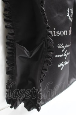 画像4: Maison de FLEUR / サテンフリルスクエアトートバッグ F ブラック Y-26-01-09-017-LO-BG-SZ-ZY