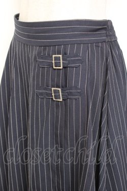 画像3: axes femme / シフォン切替ストライプスカート F 紺 Y-26-01-09-138-AX-SK-SZ-ZY