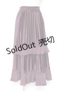 axes femme / フリルベロアスカート M 紫 Y-26-01-09-139-AX-SK-SZ-ZY