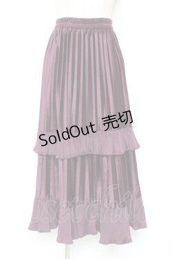 画像1: axes femme / フリルベロアスカート M 紫 Y-26-01-09-139-AX-SK-SZ-ZY