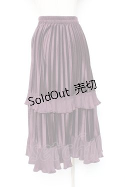 画像2: axes femme / フリルベロアスカート M 紫 Y-26-01-09-139-AX-SK-SZ-ZY
