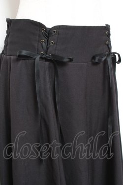 画像3: axes femme / 編上ミディ丈フレアスカート F 黒 Y-26-01-09-140-AX-SK-SZ-ZY