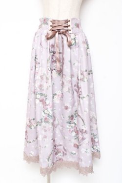 画像1: axes femme / ローズリース柄スカート F ピンク Y-26-01-09-144-AX-SK-SZ-ZY