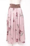 axes femme / ローズ柄ロングスカート Ｍ ピンク Y-26-01-09-145-AX-SK-SZ-ZY