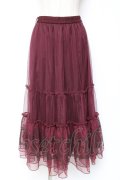 axes femme / 額縁刺繍チュールスカート F ワイン Y-26-01-09-148-AX-SK-SZ-ZY