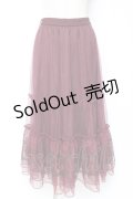 axes femme / 額縁刺繍チュールスカート F ワイン Y-26-01-09-148-AX-SK-SZ-ZY