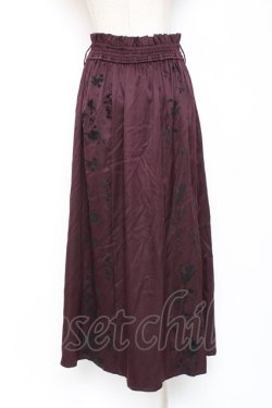画像2: axes femme / フラワーフロッキー切替スカート F ワイン Y-26-01-09-150-AX-SK-SZ-ZY