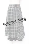 axes femme / 裾プリーツチェック柄スカート M 黒 Y-26-01-09-153-AX-SK-SZ-ZY