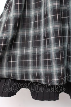 画像4: axes femme / 裾プリーツチェック柄スカート M 黒 Y-26-01-09-153-AX-SK-SZ-ZY