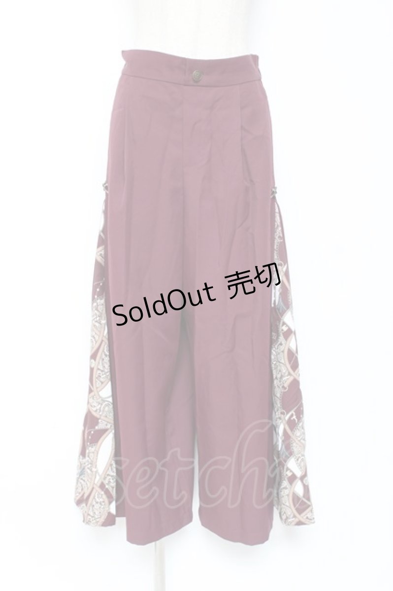 画像1: axes femme / スカーフ切替ワイドパンツ F ワイン Y-26-01-09-155-AX-PA-SZ-ZS (1)