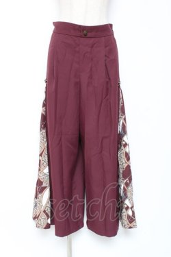画像1: axes femme / スカーフ切替ワイドパンツ F ワイン Y-26-01-09-155-AX-PA-SZ-ZY