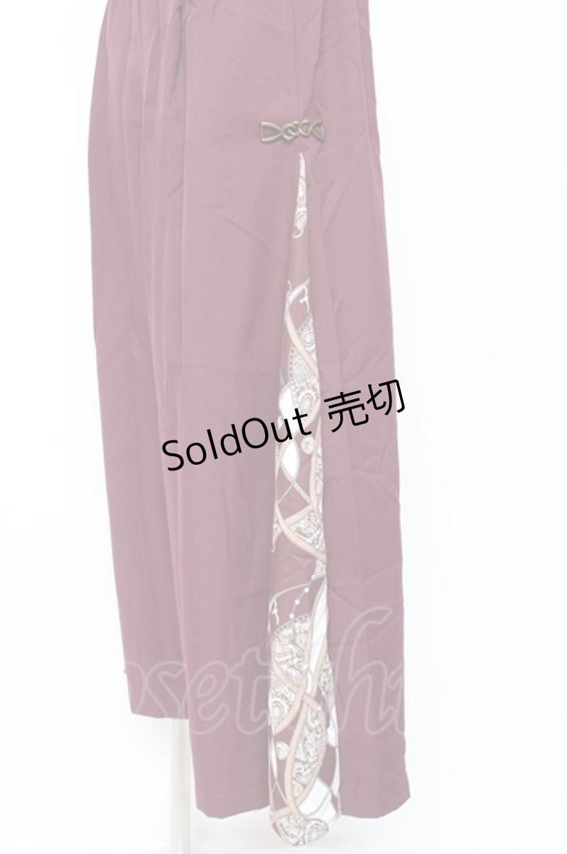 画像2: axes femme / スカーフ切替ワイドパンツ F ワイン Y-26-01-09-155-AX-PA-SZ-ZS (2)